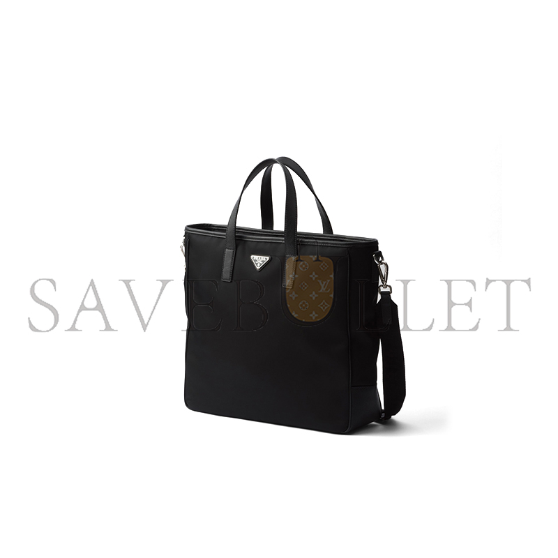PRADA RE-NYLON AND SAFFIANO LEATHER TOTE BAG 2VG064 (36*34*10cm) 